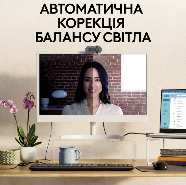 Веб-камера Logitech BRIO 100 FHD GRAPHITE (960-001585) (6914872) - изображение 5