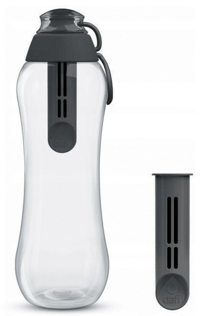 Пляшка для води Dafi Soft 500 мл + 2 фільтра Антрацит (5902884106968) - зображення 1