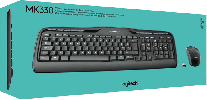 Комплект бездротовий Logitech MK330 Wireless Black (920-008533) - зображення 3