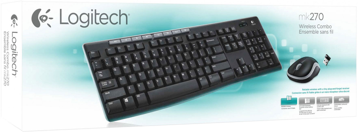 Zestaw bezprzewodowy Logitech MK270 USB 2.4 GHz Czarny (920-004511) - obraz 5