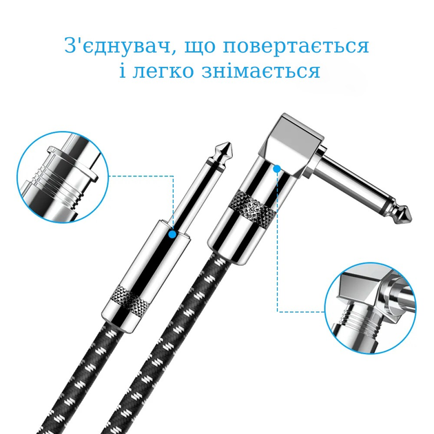Инструментальный кабель New Bee jt3M для басс-гитары, клавиатуры 3 ...
