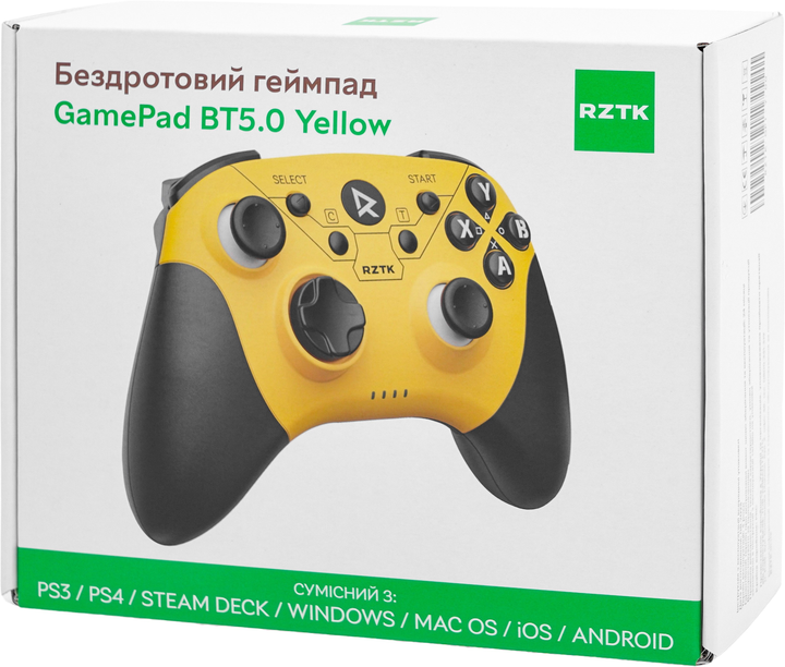 Бездротовий геймпад RZTK GamePad BT5.0 PC/iOS/Android/PS3/PS4 Yellow - зображення 14