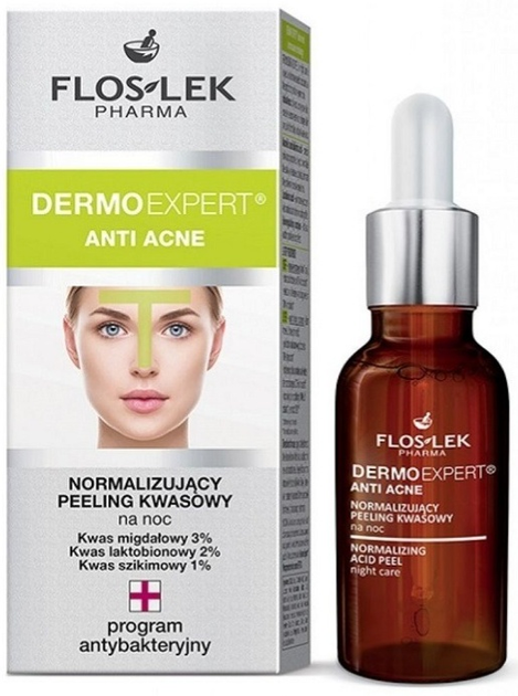 Пілінг для обличчя Floslek Dermo Expert Anti Acne кислотний 30 мл (5905043005409) - зображення 1