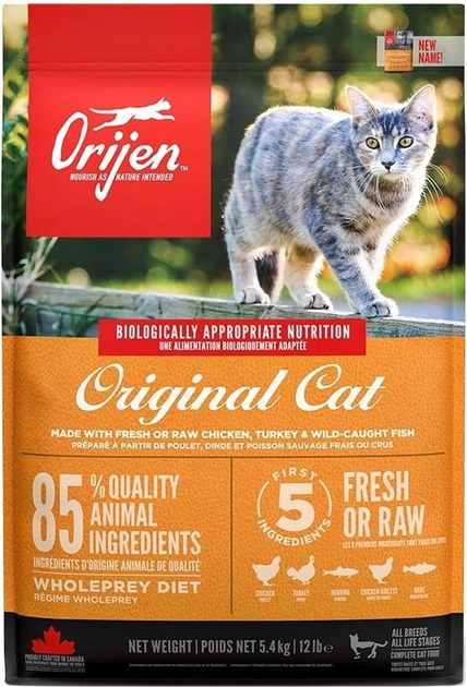 Sucha karma dla kotów wszystkich ras i na każdym etapie życia Orijen Original Cat 5.4 kg (0064992280543) - obraz 1