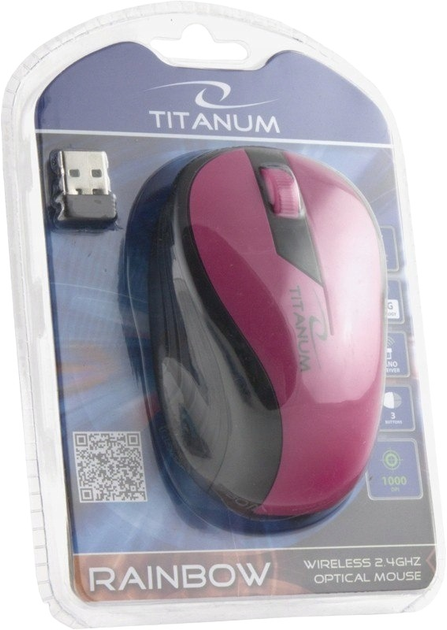 Миша Esperanza Titanum Rainbow Wireless Pink (5901299904787) - зображення 5