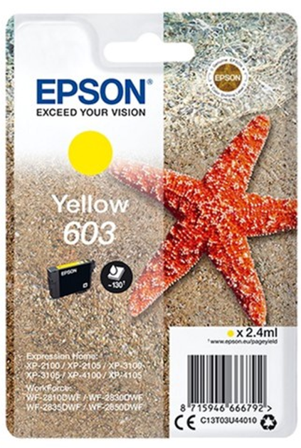 Tusz Epson 603 Yellow (8715946666792) - obraz 1