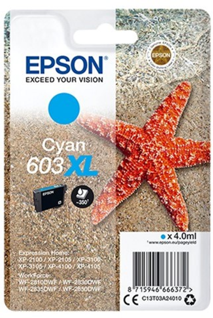 Tusz Epson 603XL Cyan (8715946666372) - obraz 1