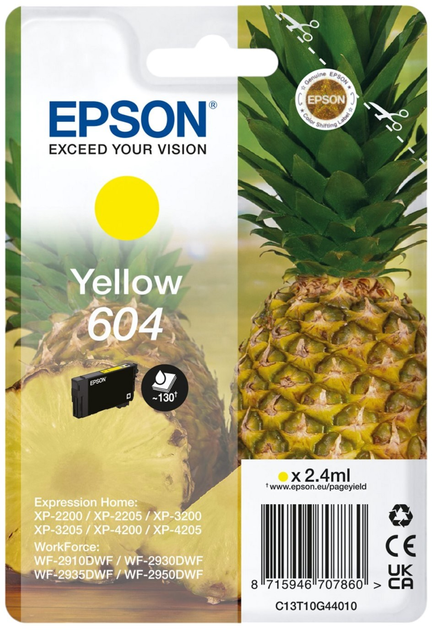 Tusz Epson 604 Yellow (8715946707860) - obraz 1