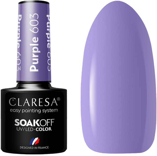 Lakier hybrydowy do paznokci Claresa Soak Off UV/LED Purple 603 5 g (5902846078838) - obraz 1