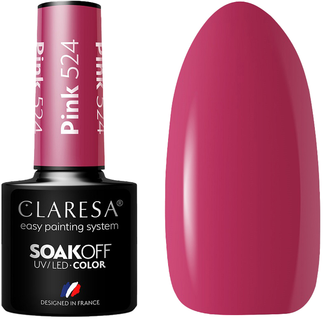 Lakier hybrydowy do paznokci Claresa Soak Off UV/LED Pink 524 5 g (5902846077336) - obraz 1