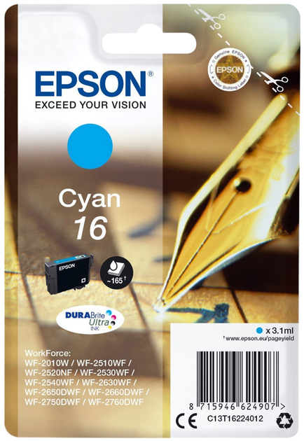 Tusz Epson 16 Cyan (8715946624907) - obraz 1