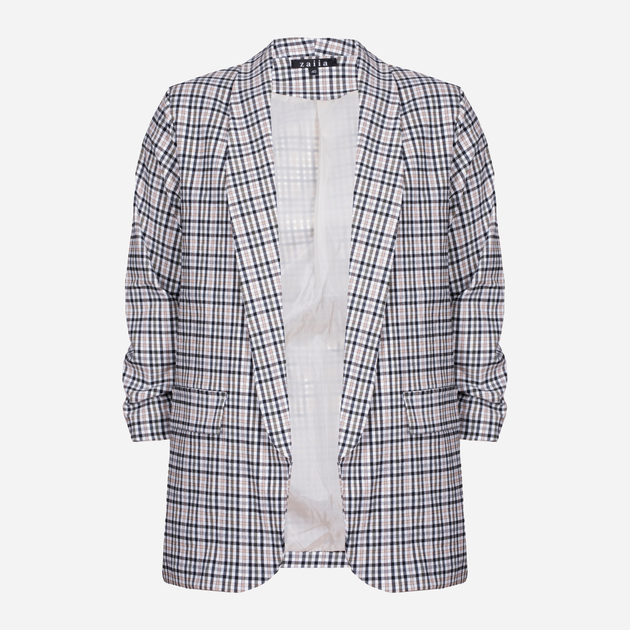 Піджак клітчатий подовжений жіночий Zaiia ZAJA07 40 Різнокольоровий (8225516511754) - зображення 5