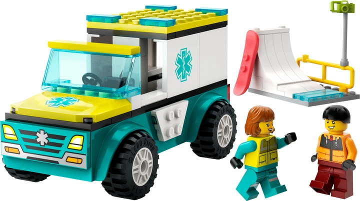 Конструктор LEGO City Карета швидкої допомоги й сноубордист 79 деталей (60403) - зображення 4