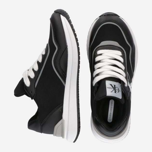 Buty sportowe chłopięce Calvin Klein Jeans Low Cut Lace-Up Sneaker V3X9-80892-1695999 35 Czarne (8052578526453) - obraz 4