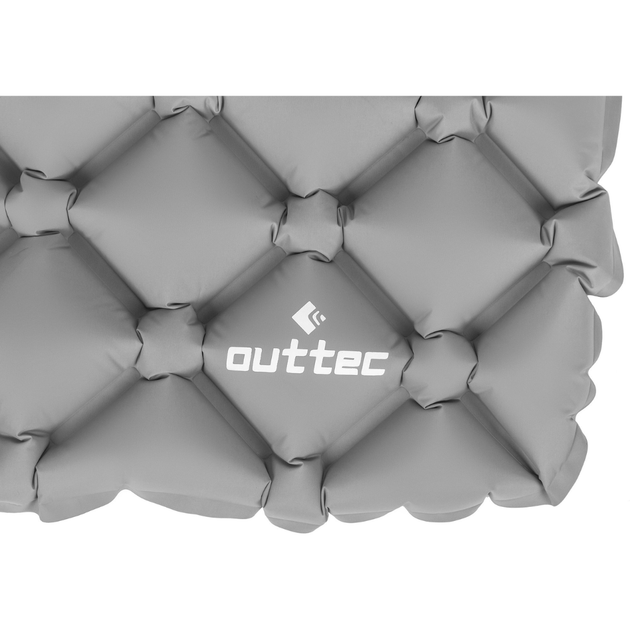 Надувний килимок Outtec 195х55х5см з подушкою соти сірий - зображення 6