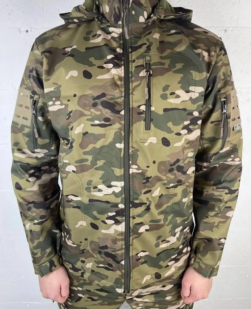Військова чоловіча куртка Accord Soft-shell на флісі Мультикам M (Kali) AI013 - зображення 1
