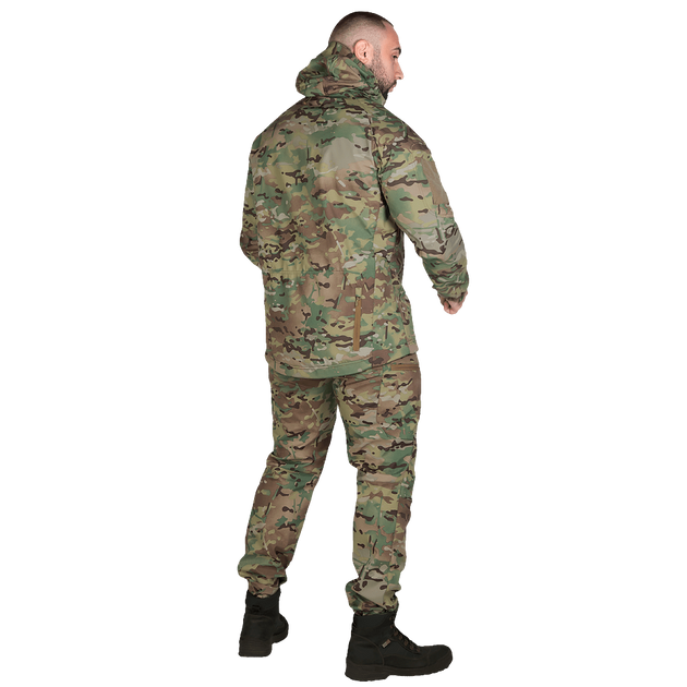 Костюм мужской демисезонный влаго-ветрозащитный SoftShell куртка и штаны Мультикам XXL Kali AI052 с капюшоном на молнии брюки с завышенным поясом - изображение 2