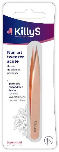 Пінцет KillyS Nail Art Tweezer для прикрашання нігтів Rose Gold (3031445001038) - зображення 1