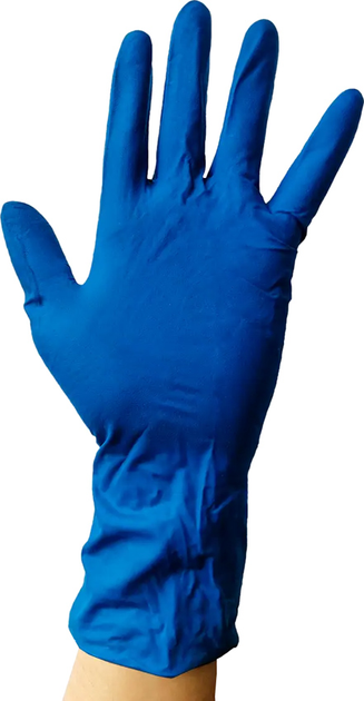 Перчатки медицинские повышенного риска латексные текстурированные, нестерильные Medicom SafeTouch Megapower High risk неопудренные синие 25 пар № S (1101-B) - изображение 2