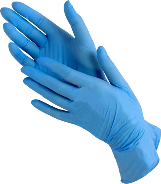 Рукавички оглядові нітрилові нестерильні, текстуровані Medicom SafeTouch Slim Blue неопудрені 4.2 г 50 пар № M (1175/M) - зображення 2