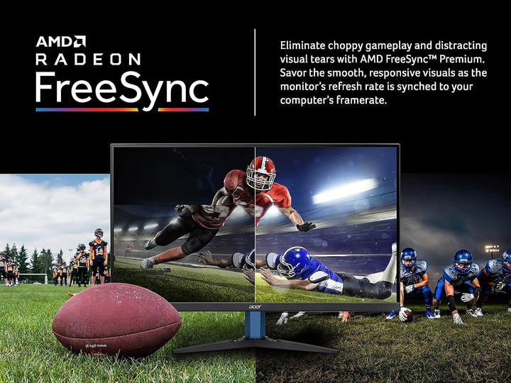Монітор 24" Acer Nitro VG240YEbmipx (UM.QV0EE.E01) FHD IPS / 100Hz / 1 ms / AMD FreeSync / Adaptive-Sync / G-SYNC Compatible / BlueLightShield / Flickerless / Low Dimming - зображення 5