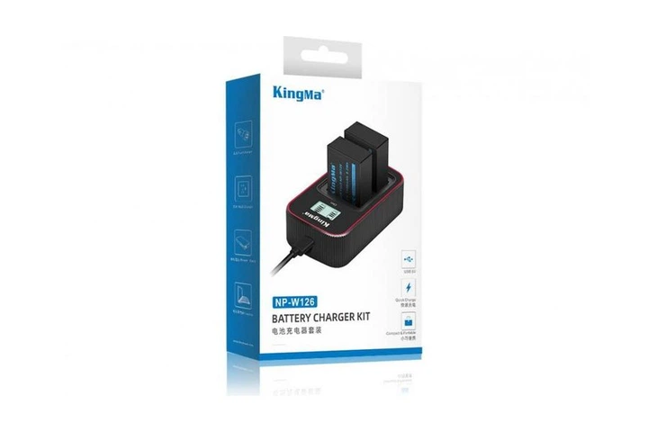 3-Pack NP-W126 комплект из 2 аккумуляторов KingMa для Fujifilm NP-W126 и двойного зарядного устройства - Фото 3 3-Pack NP-W126 комплект из 2 аккумуляторов KingMa для Fujifilm NP-W126 и двойного зарядного устройства - изображение 3