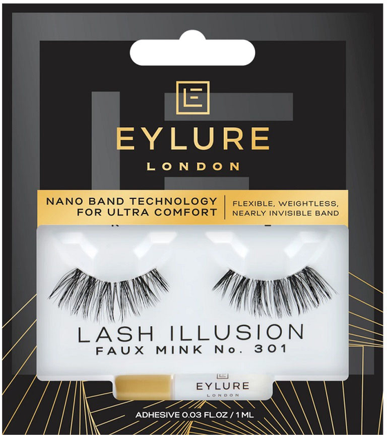 Rzęsy Eylure Lash Illusion Lashes sztuczne z klejem 301 (619232003422) - obraz 1