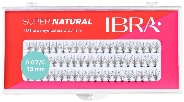 Kępki rzęs Ibra Super Natural sztuczne 0.07 C - 13 mm (5906395543571) - obraz 1