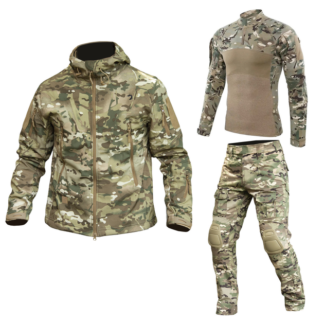 Костюм розмір XL 3В1 Soft Shell Caiman мультикам куртка + штани G2 та убакс G4 - зображення 1