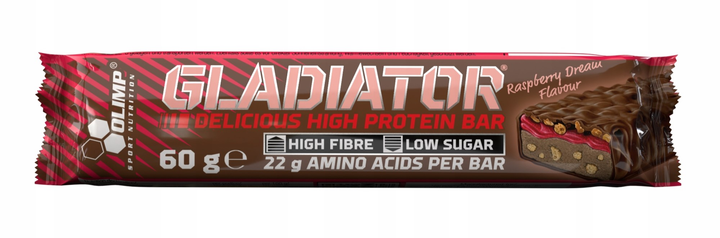 Протеїновий батончик Olimp Gladiator High Protein Bar 60 г Малина (5901330073410) - зображення 1