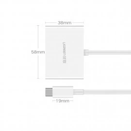 Адаптер переходник Ugreen USB Type-C to HDMI VGA White (YM1062) - Фото 4 Адаптер переходник Ugreen USB Type-C to HDMI VGA White (YM1062) - изображение 4