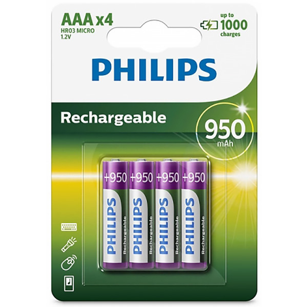 Аккумулятор Philips R3/AAA MULTILIFE 950/B4 950mAh Blister/4pcs – фото ...