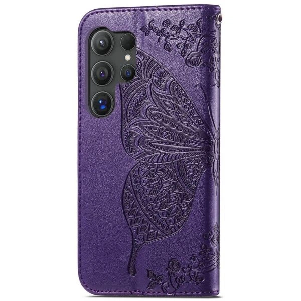 Чехол-книжка с рисунком UniCase Butterfly Pattern для Samsung Galaxy S24 Ultra - Dark Purple - изображение 4