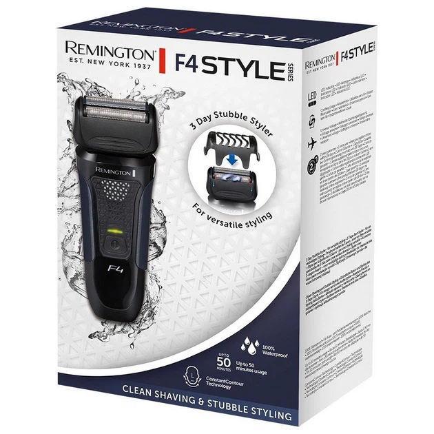 Бритва електрична Remington сіткова F4 STYLE SERIES, бритв.головок-3, сух.+волог., тример, чорний - зображення 6