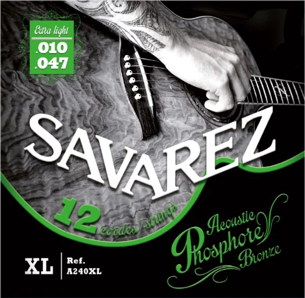 Струны для акустической гитары Savarez Acoustic A240XL Phosphor Bronze .010/.047 (12 струн) (127011) - Фото 1 Струны для акустической гитары Savarez Acoustic A240XL Phosphor Bronze .010/.047 (12 струн) (127011) - изображение 1