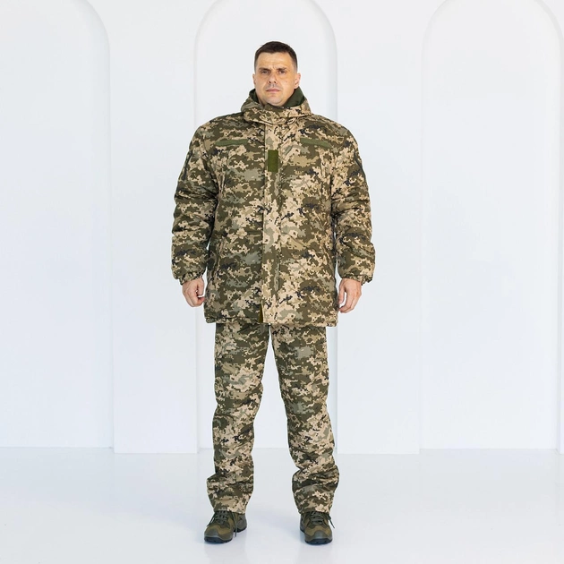 Бушлат камуфляжний зимовий Піксель, чоловіча тактична зимова куртка Гірка піксель з утяжкою 54 - зображення 2