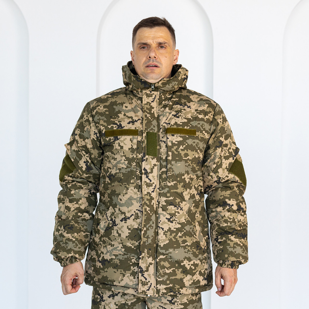 Бушлат Горка камуфляжный зимний Пиксель, мужская зимняя куртка с утяжкой 46 - изображение 1