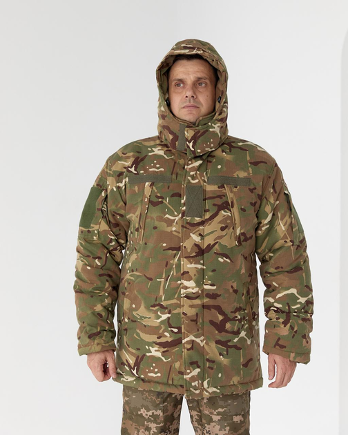 Бушлат зимний Кордон-6 мультикам на синтепоне, мужская зимняя камуфляжная куртка 56 - изображение 2