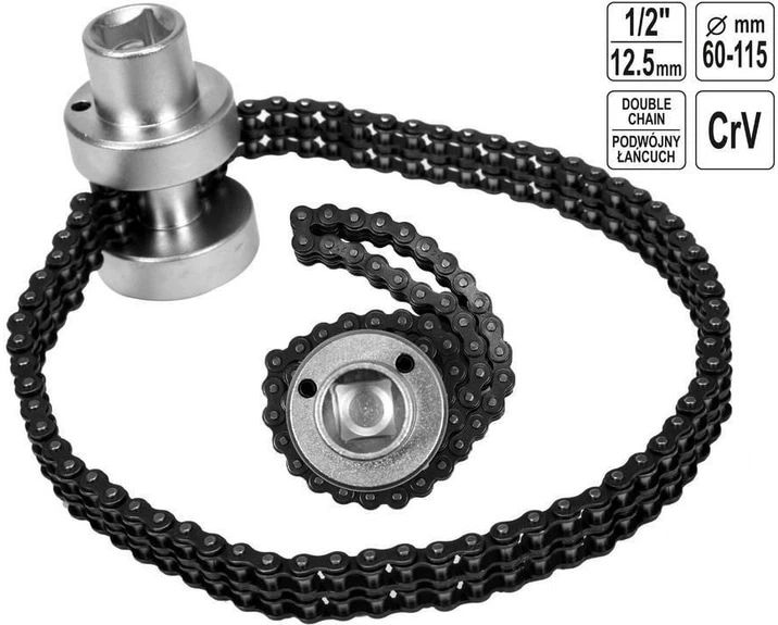 Klucz łańcuchowy do filtrów oleju YATO zakres 75-120 mm napęd 1/2" (YT-08254) - obraz 5