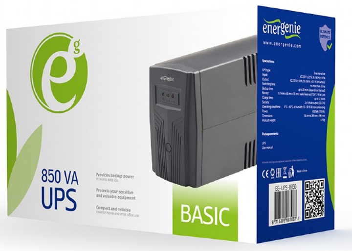 ДБЖ EnerGenie Basic 850 VA (EG-UPS-B850) - зображення 4