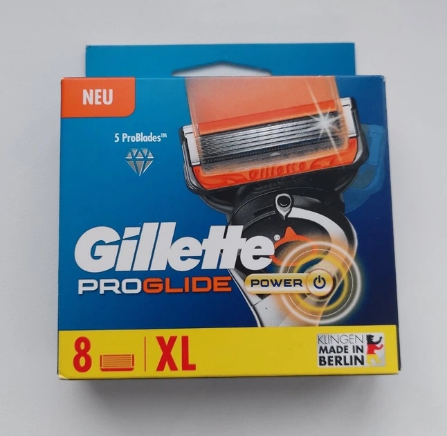 Сменные картриджи для бритья (лезвия) кассети мужские Gillette Fusion 5 ProGlide Power, 8шт Германия - Фото 3 Сменные картриджи для бритья (лезвия) кассети мужские Gillette Fusion 5 ProGlide Power, 8шт Германия - изображение 3