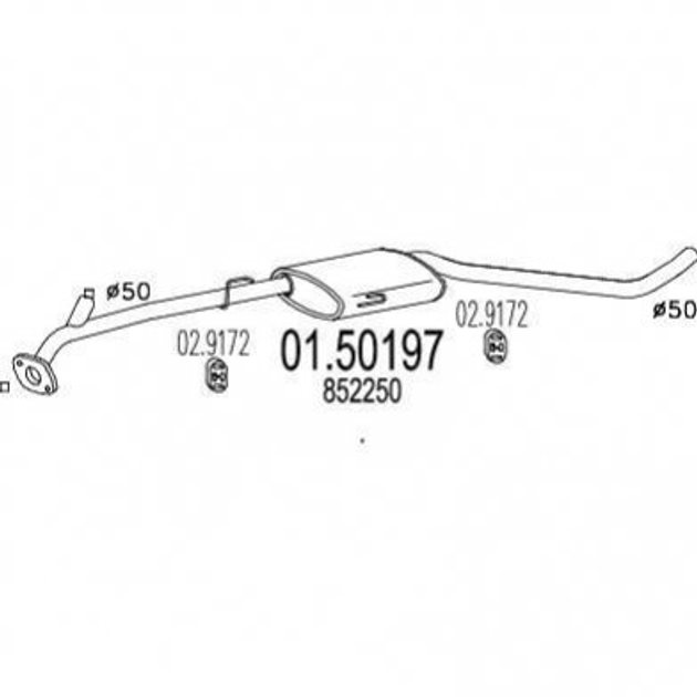 Глушник середній MTS 01.50197 Opel Omega 852250 - зображення 1