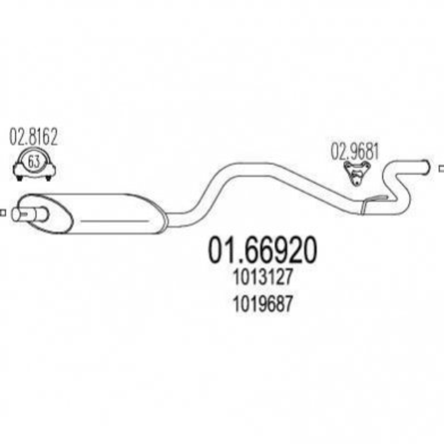 Глушитель MTS 01.66920 Ford Transit 7345399, 7228742, 1492197 - изображение 1