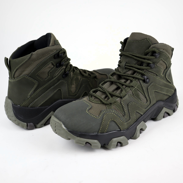 Ботинки кожаные OKSY TACTICAL Olive демисезонные 41 размер - изображение 2