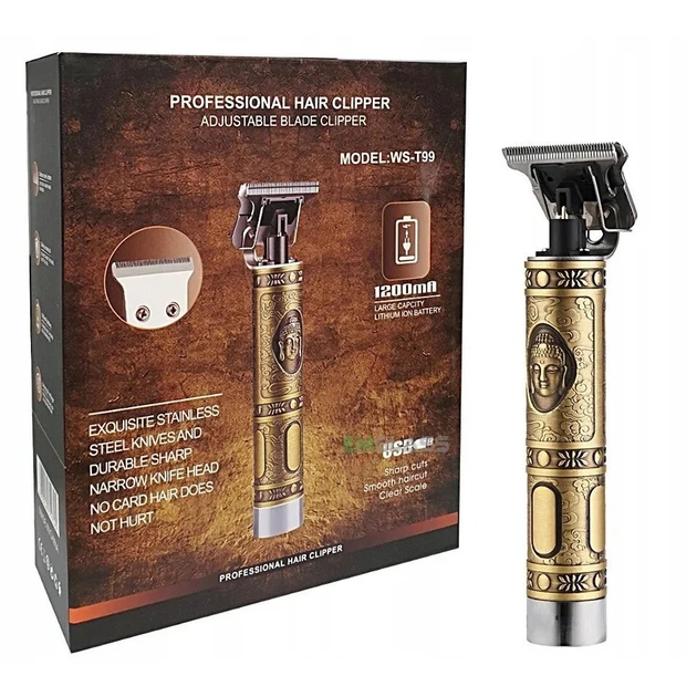 Аккумуляторная машинка для стрижки волос EM HAIR CLIPPER WS-T99 бритва триммер окантовочная для бороды 5 Вт сьемный аккумулятор GS-3995 - изображение 6