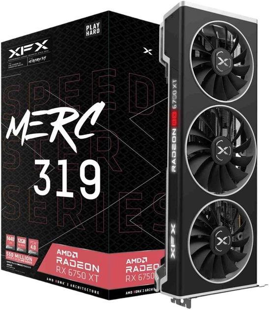 Відеокарта XFX PCI-Ex Radeon RX 6750 XT Speedster MERC 319 12 GB GDDR6 (192bit) (2324/18000) (HDMI, 3 x DisplayPort) (RX-675XYTBDP) - зображення 4