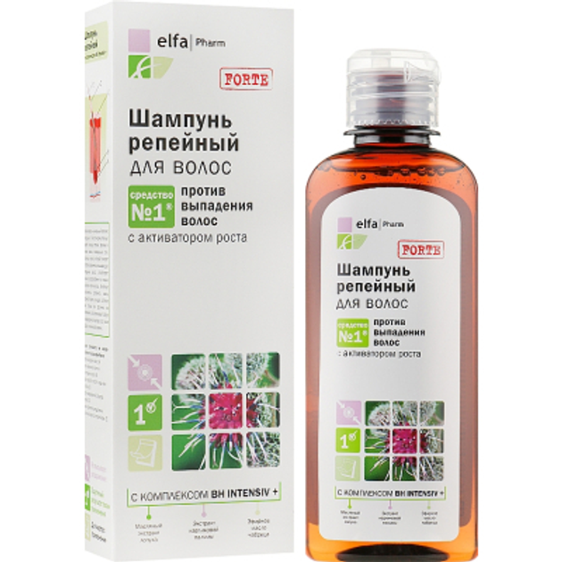 Шампунь Elfa Pharm Реп'яховий Проти випадіння волосся 200 мл ...