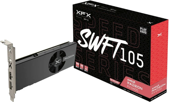 Відеокарта XFX PCI-Ex Radeon RX 6400 Speedster SWFT 105 4GB GDDR6 (1923/16000) (HDMI, DisplayPort) (RX-64XL4SFG2) - зображення 4