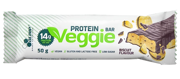 Протеїновий батончик Olimp Veggie Protein Bar 50 г Печиво (5901330071768) - зображення 1