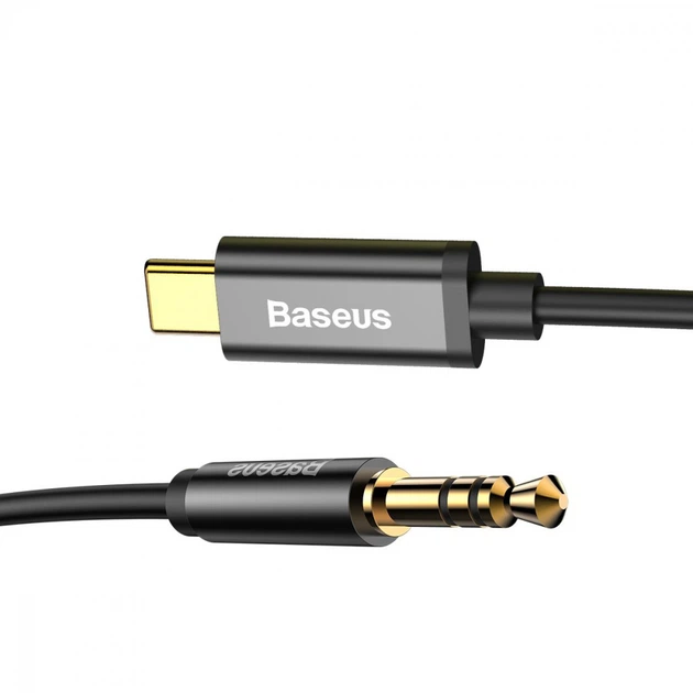 Кабель AUX Baseus Yiven Type-C to 3.5 mini jack (1.2m) black - Фото 5 Кабель AUX Baseus Yiven Type-C to 3.5 mini jack (1.2m) black - изображение 5
